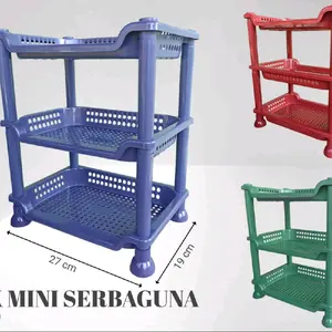 Rak Mini Serbaguna Plastik 27cm x 19cm untuk Ruang Kecil dan Tahan Lama