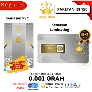 BABYGOLD 0.001GRAM PAKET ISI 150PC LOGAM MULIA EMAS MINI Gold