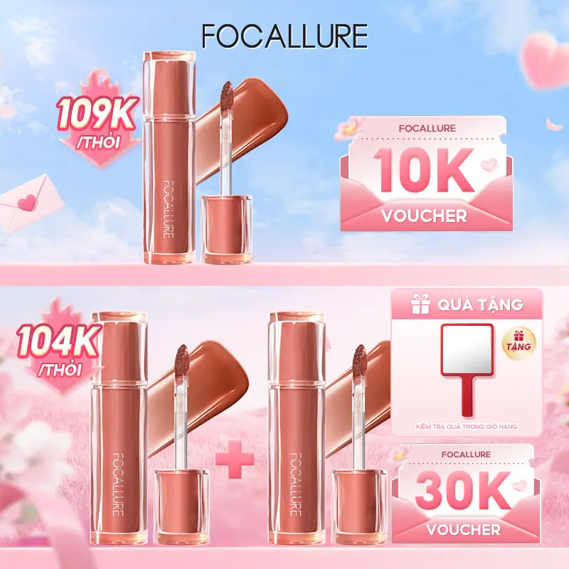 FOCALLURE Pro Stain Son Tint Bóng Hỗ Trợ Dưỡng Ẩm Hỗ Trợ Chống Dính Cốc Có Sắc Tố Màu Cao Cho Môi Trong Trẻo Rạng Rỡ