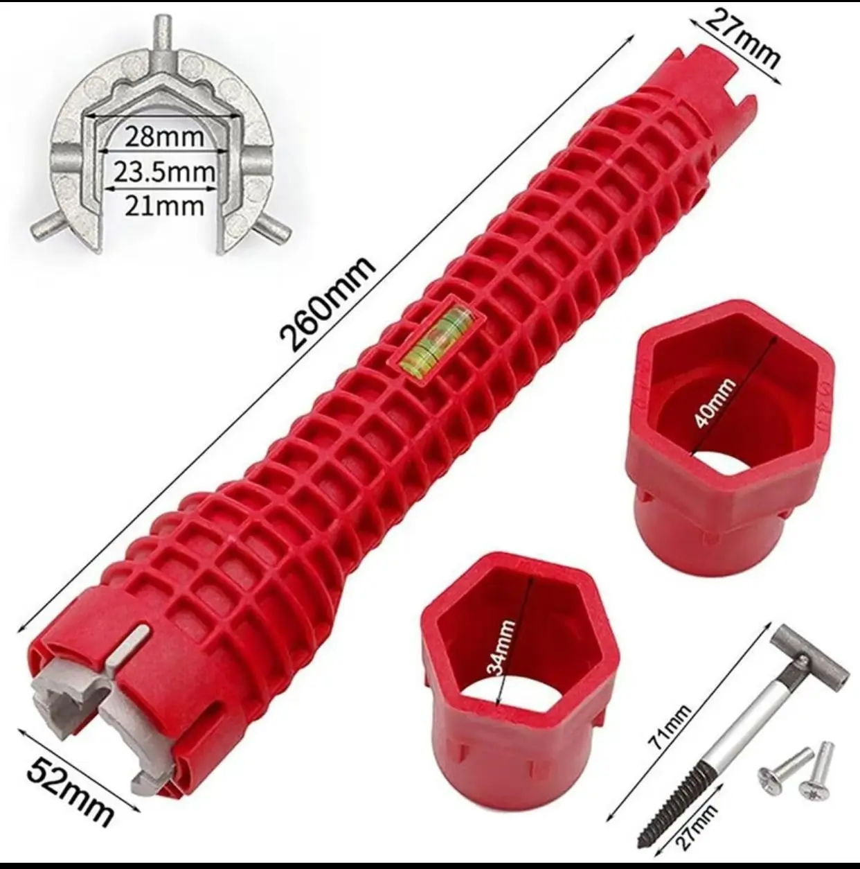 Công cụ cài đặt nước cấp bồn rửa 8 trong 1, đa chức năng, cho bồn rửa mặt và bồn rửa mặt, cờ lê phòng tắm, van góc chậu rửa