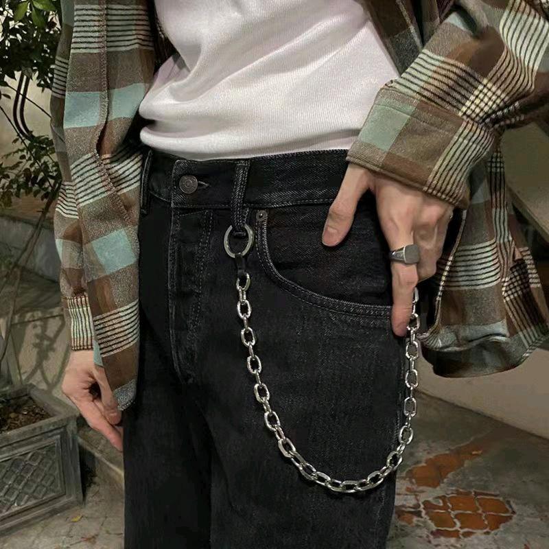 Rantai Dompet Baja Titanium Pria Wanita Anti Karat Mode Hip Hop Silver 3