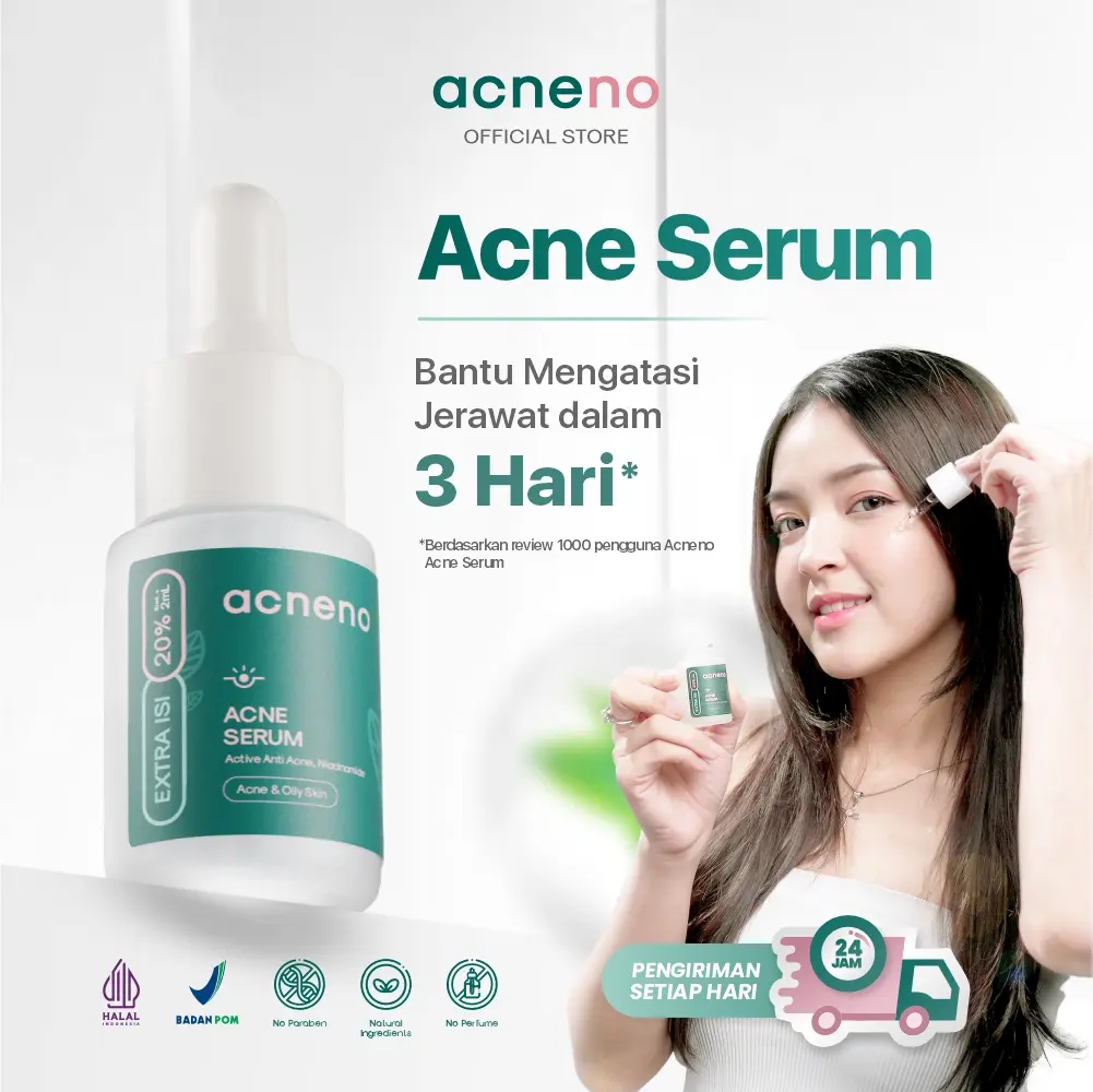 Serum Jerawat Acneno - 12ml Bantu Redakan Jerawat Dalam 3 hari | Perawatan Wajah Berjerawat Isi 12ml BPOM Halal