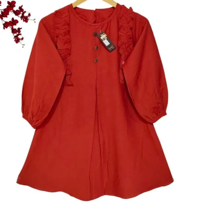Tunik anak perempuan umur 10-12 tahun / baju anak muslimah lengan panjang 3