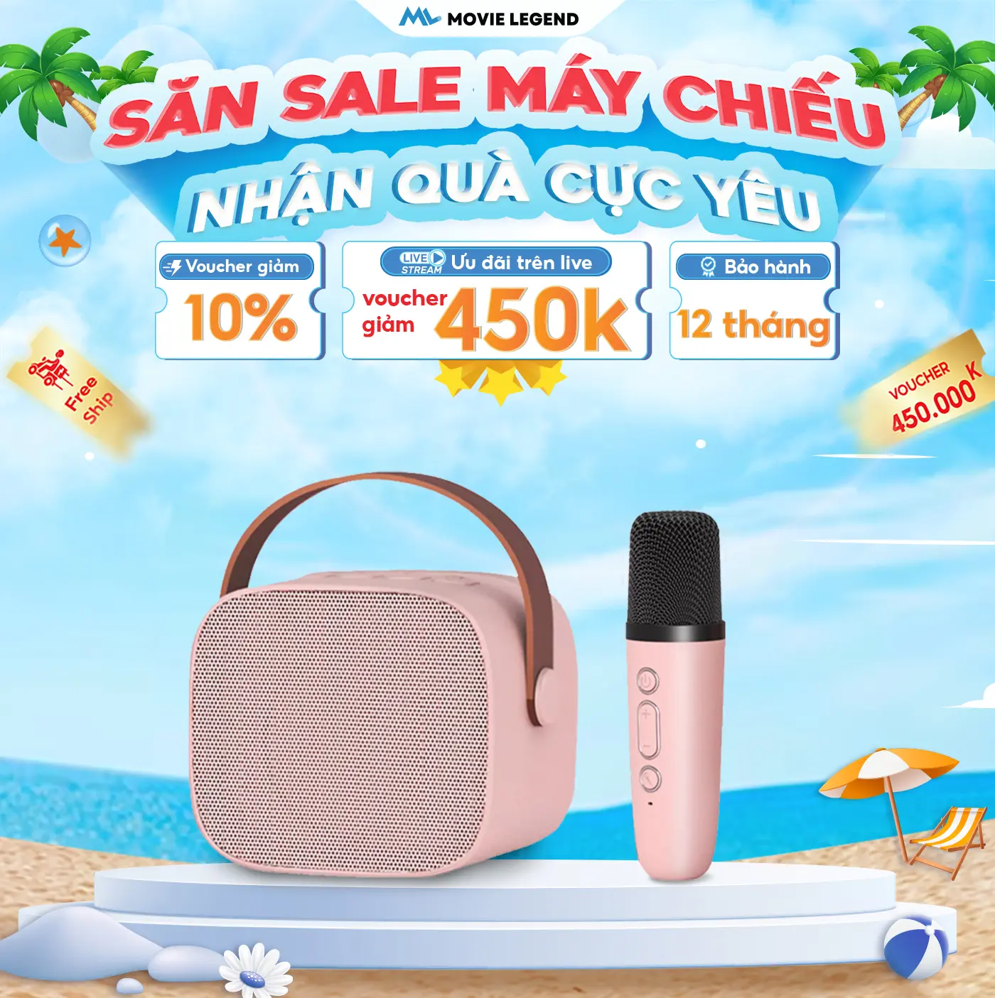 [ Bản 1 Mic - Chính Hãng Mall ] Loa Mini Hát Karaoke K1_D20 Dành Cho Máy Chiếu Và Điện Thoại, Hỗ Trợ Bluetooth 5.0 Củ Loa Nghe Nhạc Kem loa  karaoke