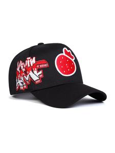 Gorra de béisbol bordada de fresa unisex, sombrero ajustable para el sol para primavera y otoño, viajes al aire libre casuales, playa y vacaciones