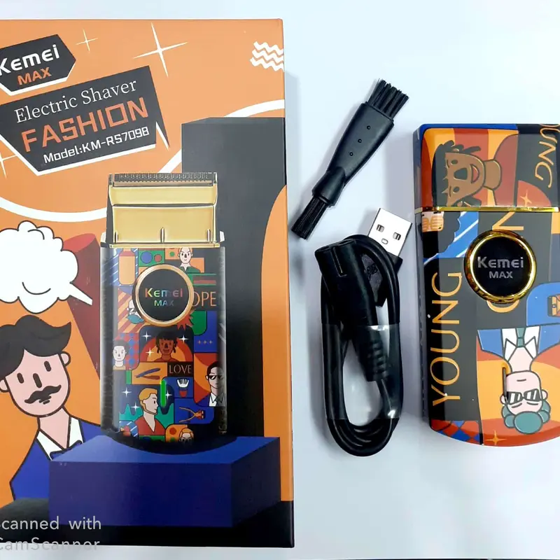 Alat cukur kumis jenggot recharger shaver Kemei Km-RS7098 km rs 7098 elektrik pencukur 2