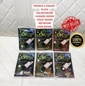 OK Herbal Color Shampoo Healthy hair Dark Brown Color originated from nature 30ML