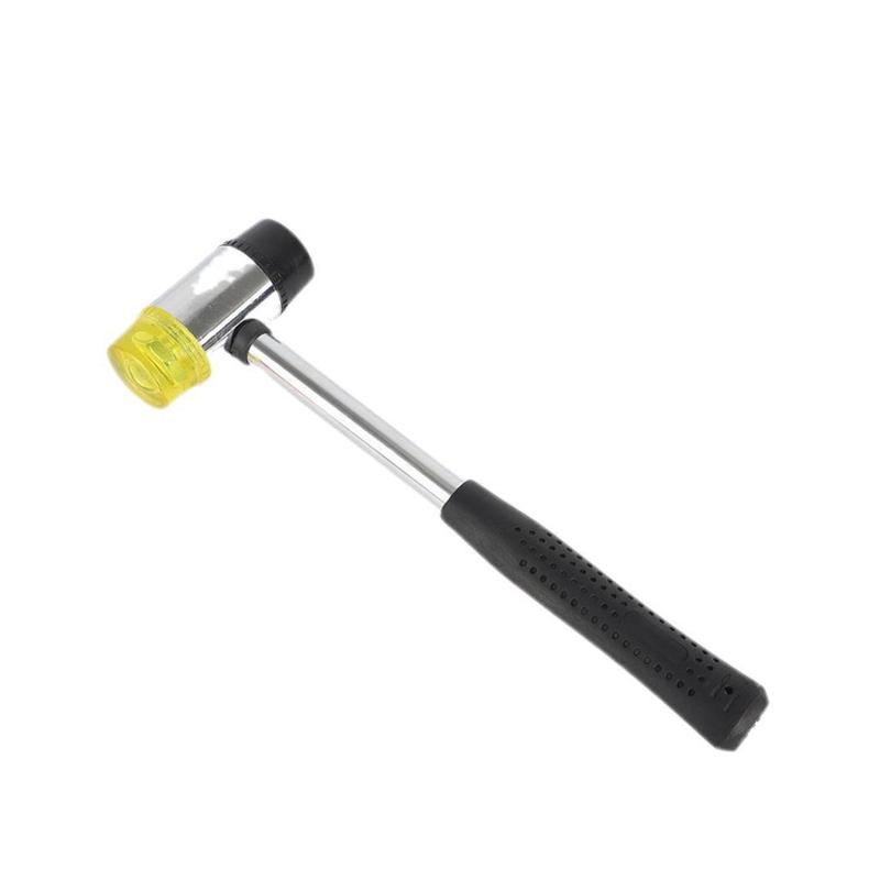 Product Introduction of 25/30mm Leather DIY Tool Double Face Soft Touch Hammer Black Plastic Coated Grip Double Head Rubber Hammer Handheld Tool 37