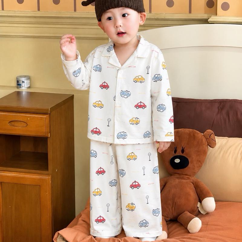 10-30KG Bộ Pijama Dài Tay Bé Trai Chất Đũi Mềm Họa Tiết Xe Ô Tô và Siêu Nhân. bộ đồ ngủ cho bé ,Mặc Ngủ,Mặc Nhà,Đi Chơi cho bé