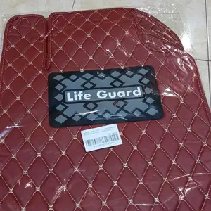 [Lifeguard Carpet] Lifeguard Universal Car Mats Leather 1set 5pcs - Karpet Mobil Lifeguard Universal Kulit Waterproof Premium