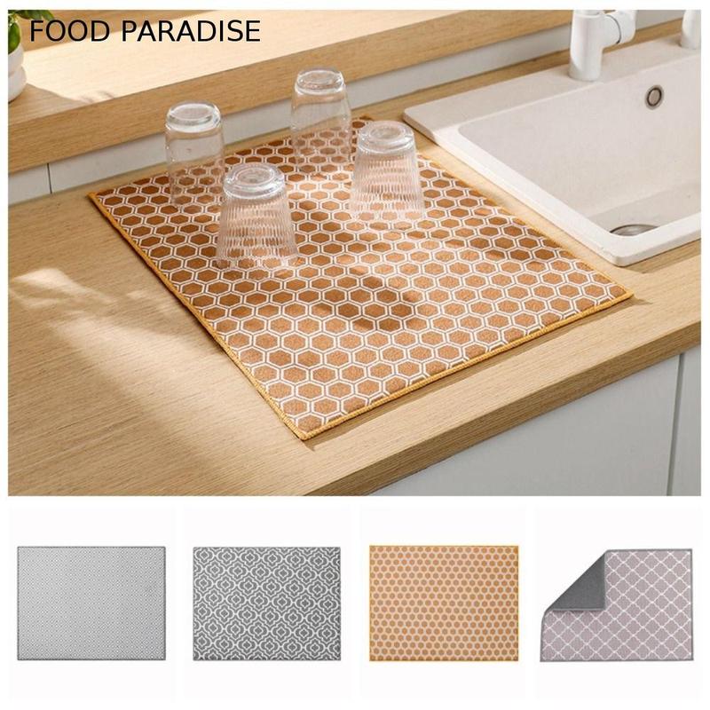 FOOD PARADISE Tấm lót đĩa Cách nhiệt Tấm Phơi Khô Đĩa vi sợi Dày Thoáng khí…