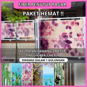 Paket Hemat Fiber Pagar Polos Motif Kelipatan Panjang 2 meter ,Tinggi 1m