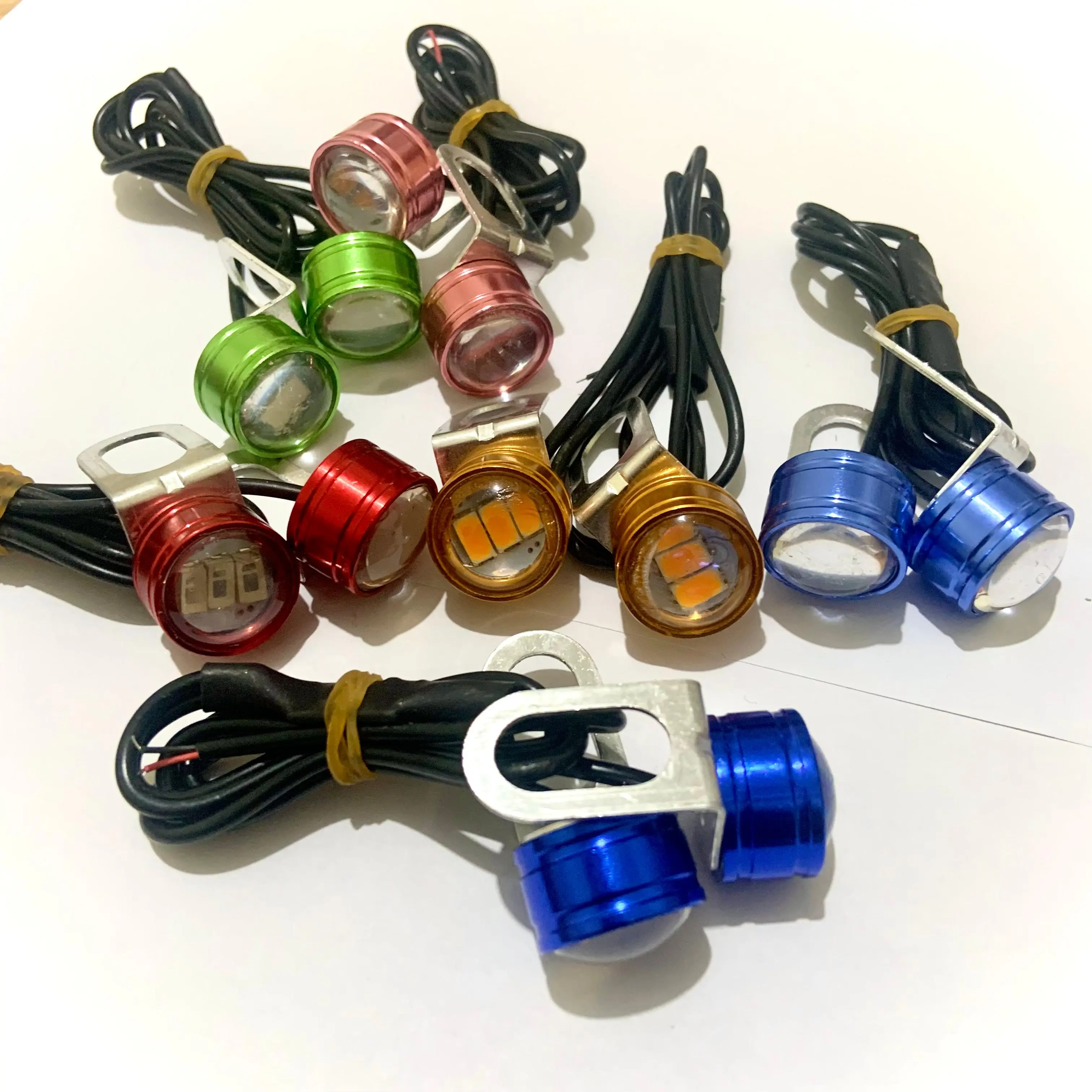 2 PCS Lampu LED Mata Elang Mode Kedip Strobo 12 Volt Eagle Eye Breket Spion