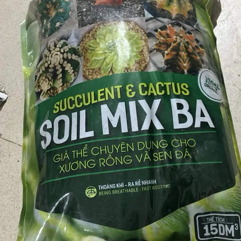1kg Giá thể trồng sen đá SOIL MIX BA giá thể trộn sẵn cho cây cảnh sen đá xương rồng cây lá kiểng ( túi zip 1kg) 7