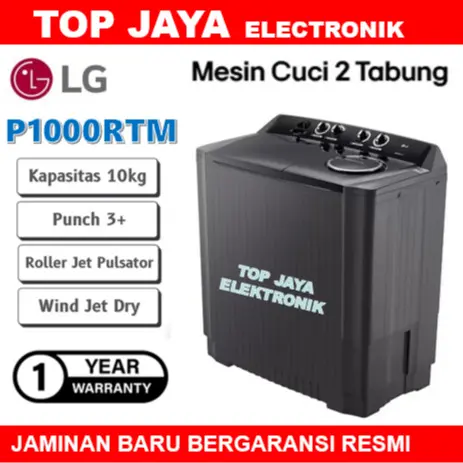 MESIN CUCI LG 10KG TWINS TUB/LG MESIN CUCI 10 KG 2 TABUNG BARU BERGARANSI RESMI