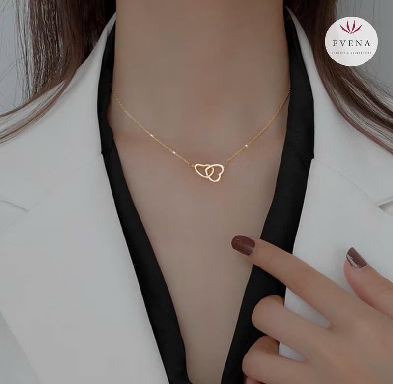 [DEAL 9K EVENA]  ️ Love️  Dây chuyền vòng tay Titan cao cấp, vòng cổ sợi mảnh hình tim đôi nữ tính