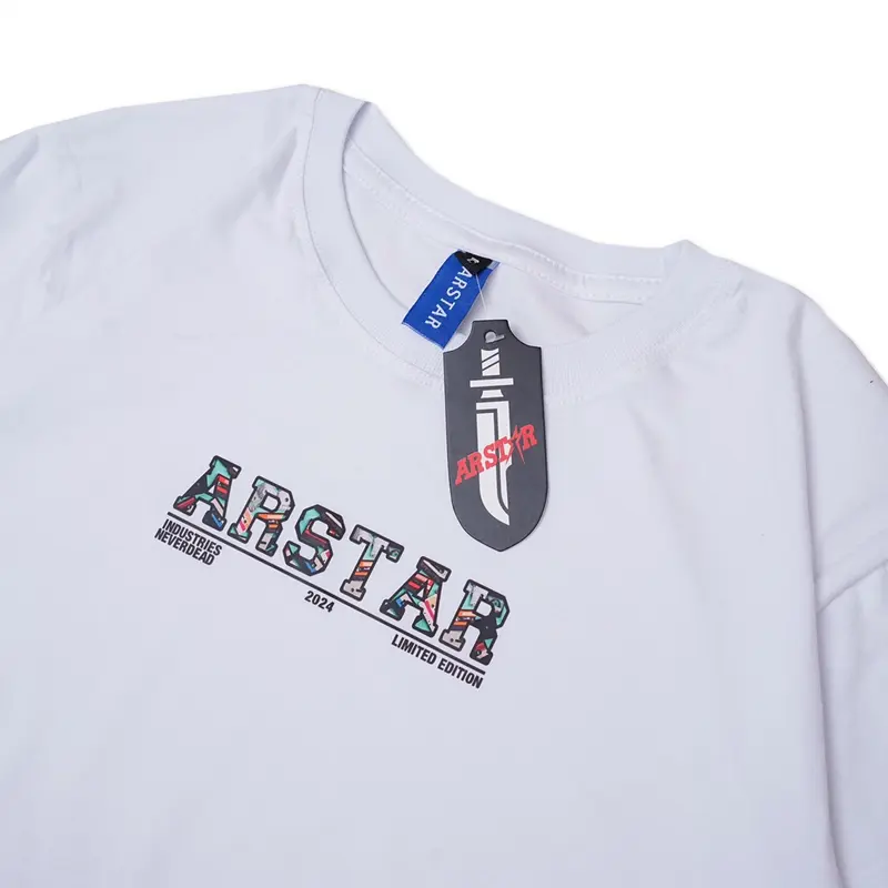 Ar Star T-Shirt Putih - Ar Star Baju Putih Unisex Kaos Pria Distro Katun Combed 24s Lengan pendek 0