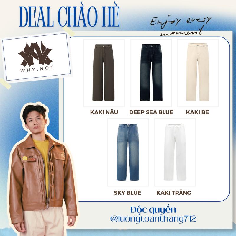 [LUONG TOAN THANG x WHY.NOT] Quần Jean Nam Ống Suông Rộng Sky Blue - Quần Jean Trắng - Quần Kaki - Menswear Pants