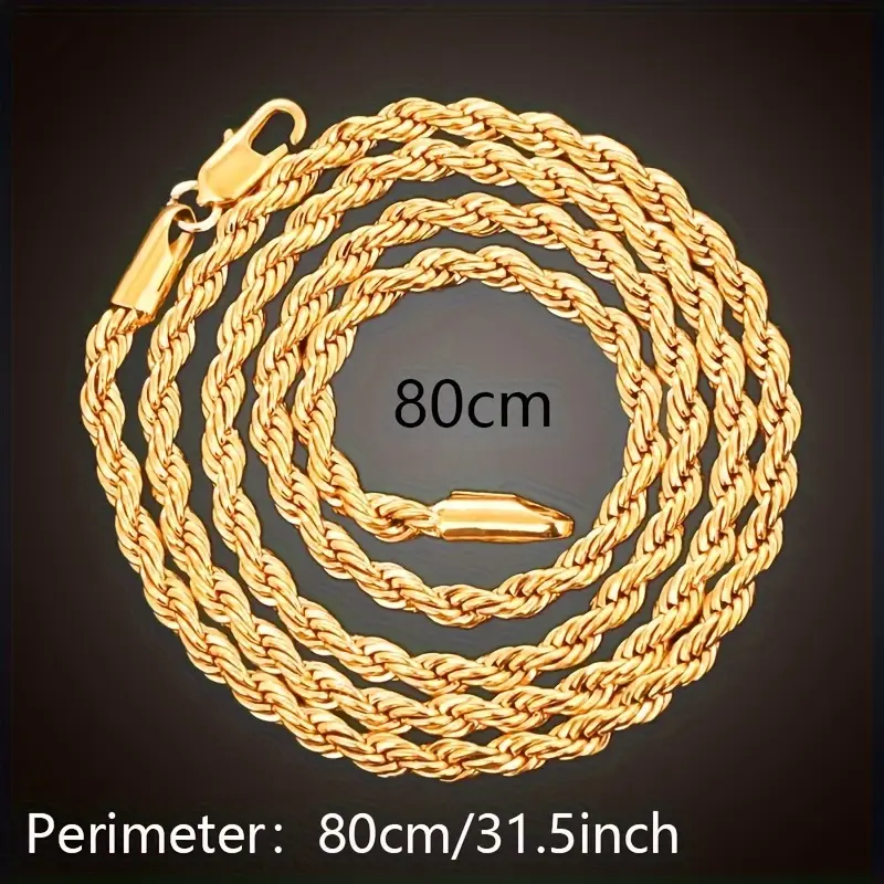 Minimalist Middle Eastern fashion gold twisted thick neck necklace 18K gold-plated neck jewelry accessories for women and men as gifts