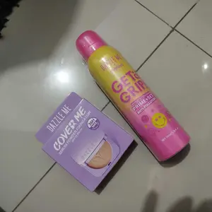 DAZZLE ME Get a Grip! SmileyWorld Edition Aerosol Setting Spray Prime+Set Anti-Pollution Ultra-Fine Continuous Mist 3in1 Primer Set Protect Tahan Lama Wajah Kering Niacinamide