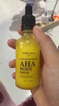 Product Review of [10X AHA] PERFECT WHITE Advanced AHA Body Serum 50ml Whitening Booster with 10X AHA Niacinamide, Alpha Arbutin, Glutathione, Vitamin C | Booster Lotion Acid Perawatan Pencerah Mencerahkan Memutihkan Tubuh Kusam Belang Noda Hitam Glycolic Acid from T**5 0