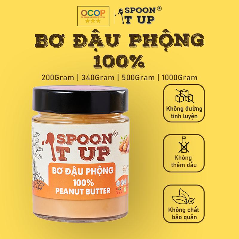 Bơ Đậu Phộng 100% Spoon It Up – Không Đường Không Dầu – Thuần Chay Eat Clean Gym