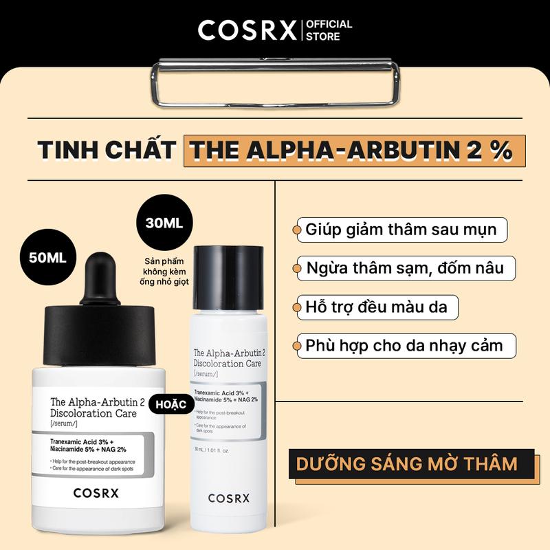 COSRX Tinh chất The Alpha-Arbutin 2 Discoloration Care Serum 50ml