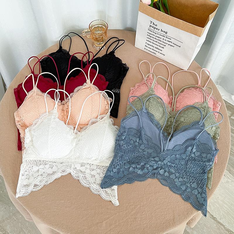 Bộ Đồ Lót Áo Yếm Nữ, Ren Kiểu Pháp, Lưng Đẹp, Không Dây, Chống Lộ, Mặc Bên Trong, Áo Ba Lỗ Mặc Trong, Thích Hợp Cho Phụ Nữ, Bộ Đồ Lót 5