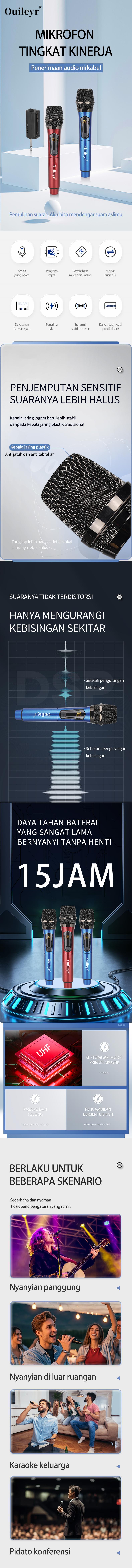 Variasi Pengisian Tipe Charging Mic Karaoke Wireless Mikrofon，Handheld UHF Mikrofon Nirkabelisi Ulang mikrofon nirkabelisi ulang