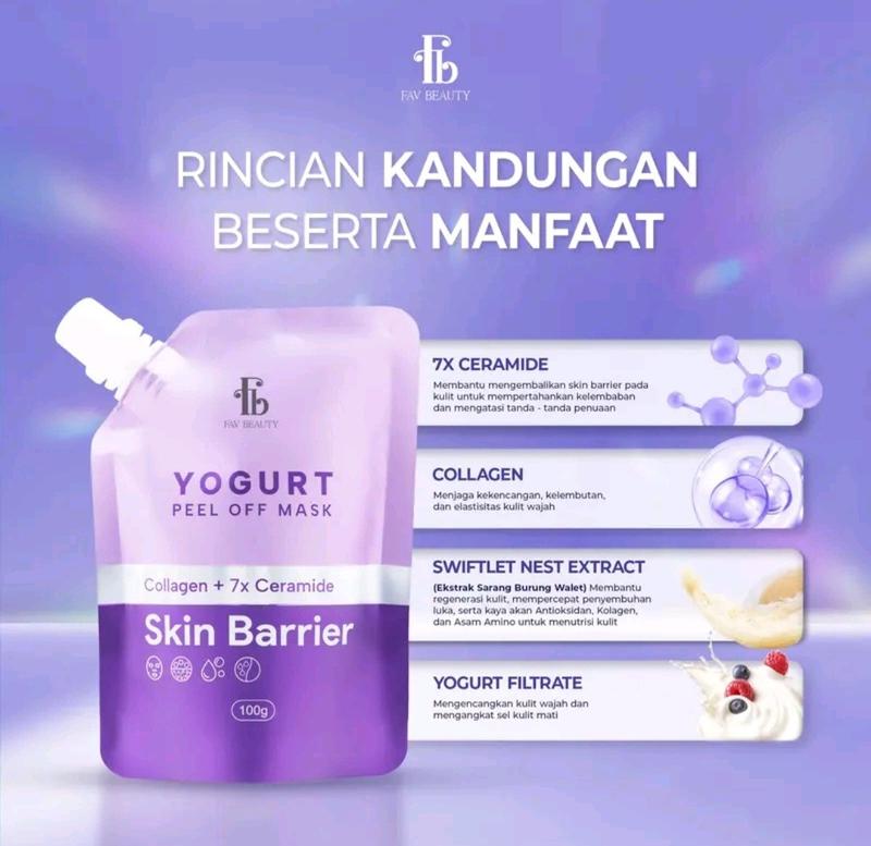 Product Introduction of Paket 2Pcs FAV Beauty Yogurt Peel Of Mask Brightening Acne Care Skinbarrier Firming Mencerahkan Mengencangkan Wajah 10