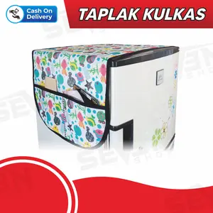 Taplak Kulkas Motif Bunga Bahan Spunbond