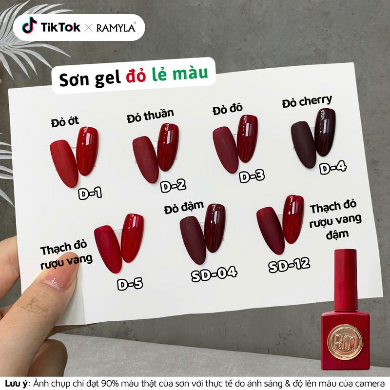 Sơn gel đỏ lẻ màu RAMYLA Tuxi Nails