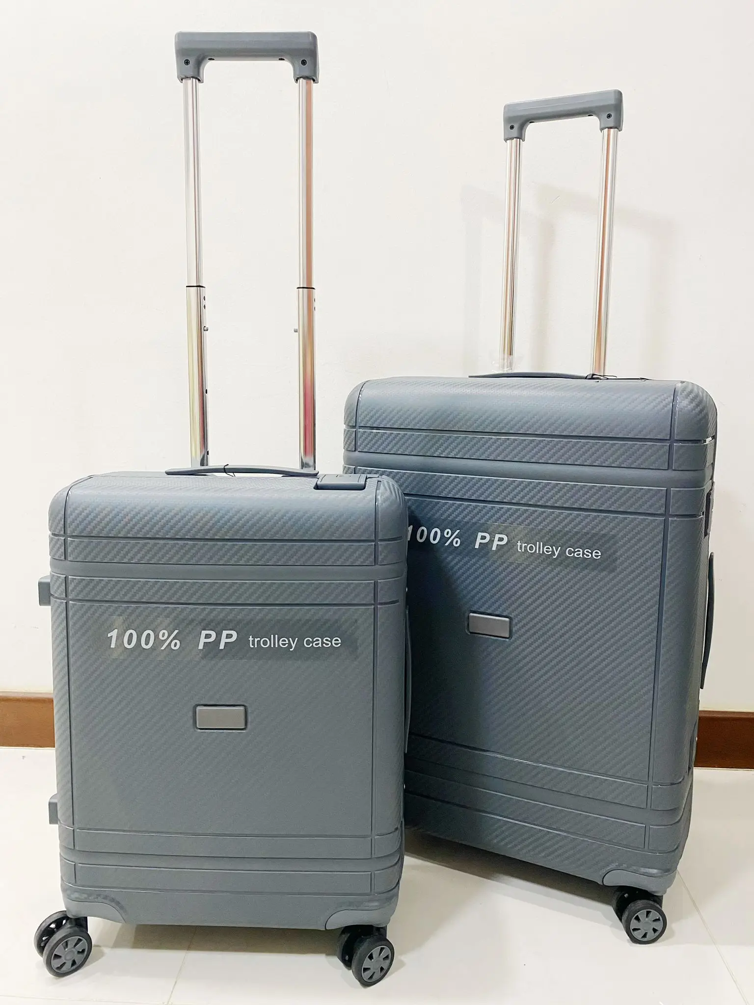 Zipless 20''&24 ''inch PP material luggage SG high quality Lightweight Unbreakable(Buy 1 set,Get a Free Small Suitcase)