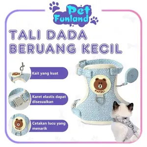 Harness Kucing Besar Kecil Tali Tuntun Hewan Rompi Anjing Cat Dog Harnes/ jalan/ protection/ Pengikat