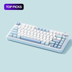 AULA F75 ワイヤレス メカニカル キーボード、充電式 3モード ワイヤレス、RGBガスケット付きゲーミングキーボード、オフィス向けカスタムレイアウト 75%ゲーマーキーボード