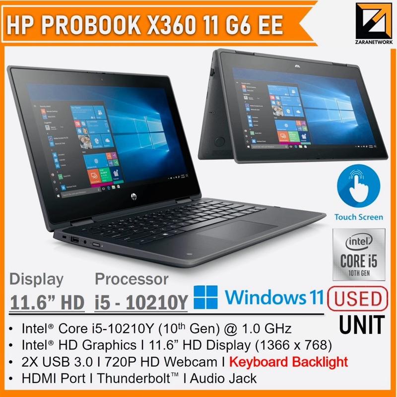 HP ProBook X360 11 G6 EE Ordinateur portable professionnel 2 en 1 à écran tactile 11,6 , Intel Core i5-10210U, 8 Go de RAM, SSD 256 Go, clavier QWERTY, Windows 11 Pro (reconditionné