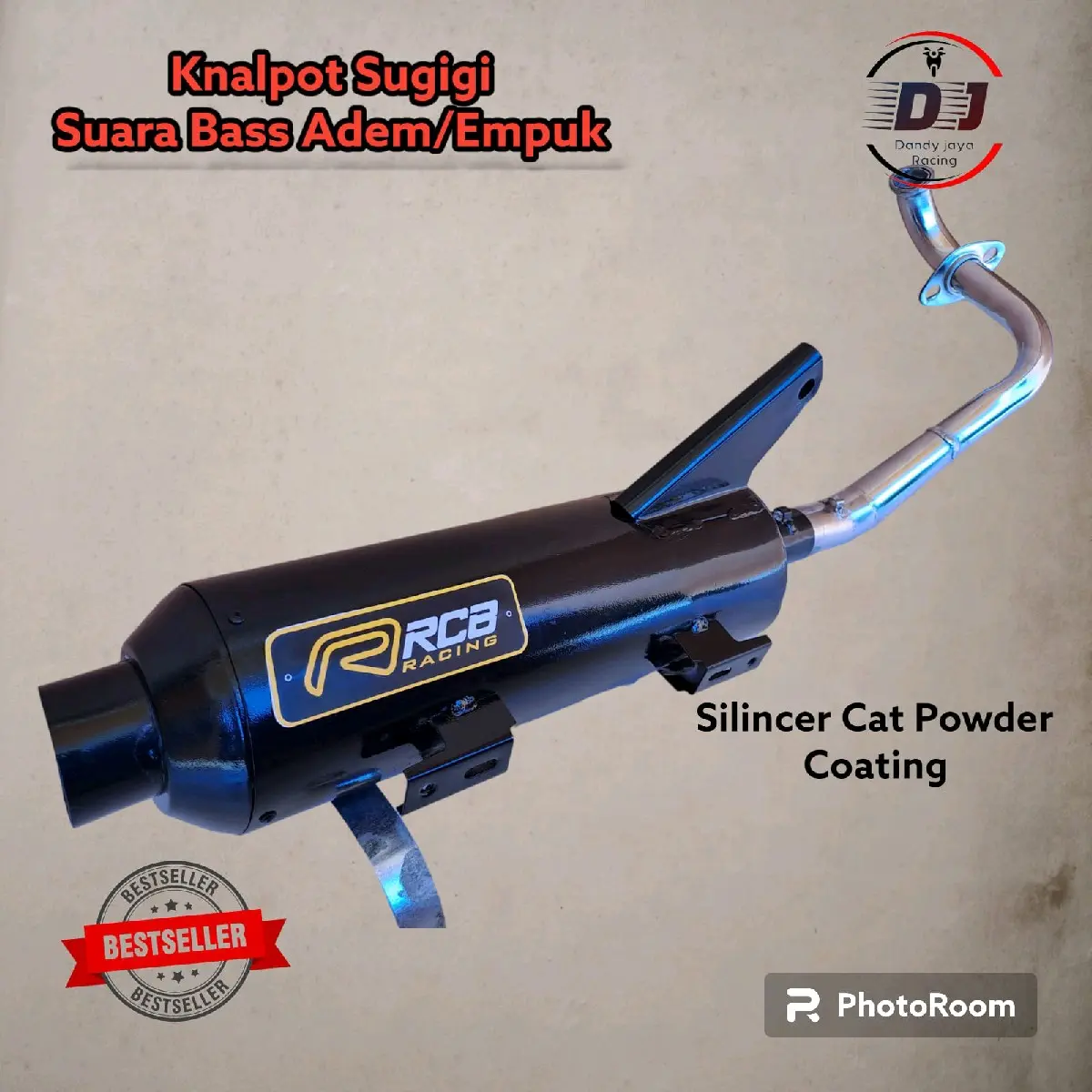 Knalpot Standart Racing RCB suara Bass Adem untuk Motor Beat, Mio, Scoopy, Vario, Mio Fino, Mio Soul, X-Ride, Mio 125, Genio, Spacy, Fazzio, Frego, Mio J, Mio GT