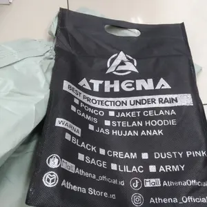 Jas Hujan Model Hoodie  Pria Dan Wanita Dewasa Bahan PVC Waterproof Tebal Anti Rembes