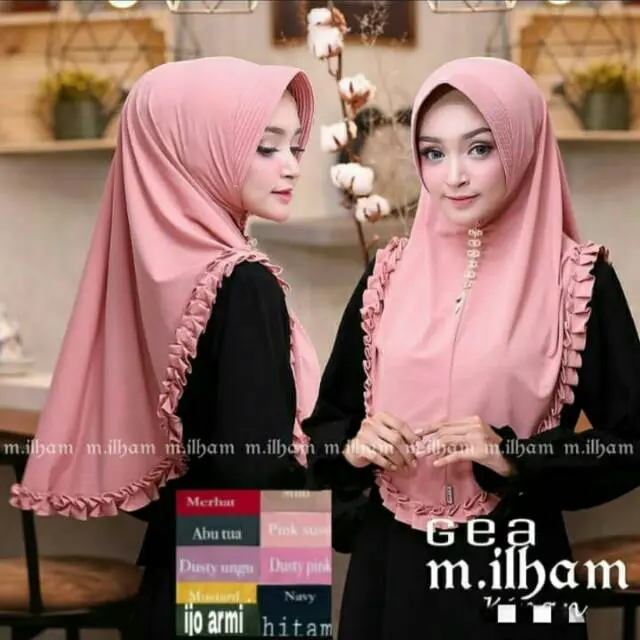 Hijab Instan gea  (Beli 1 Gratis 1 Inner rajut 4 Warna  )