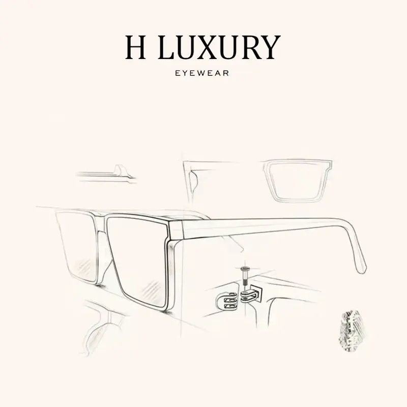 [Hluxury] Kính râm nam nữ H Luxury Eyewear Form chữ nhật V2 cho Nam Nữ - Mắt Kính Râm Nam Nữ Form Dạng Mới 5