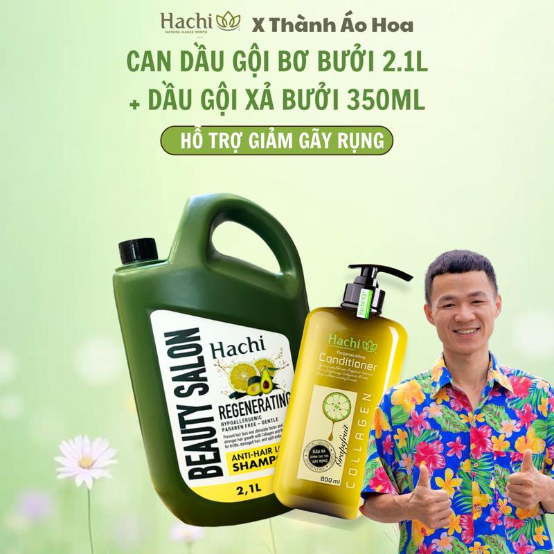 Can Dầu Gội+Dầu Xả Bơ Bưởi Hỗ Trợ Giảm Rụng Regenerating Hachi 2.1 Lít , Dầu Gội, Dầu Xả, Women Nữ Chăm sóc tóc