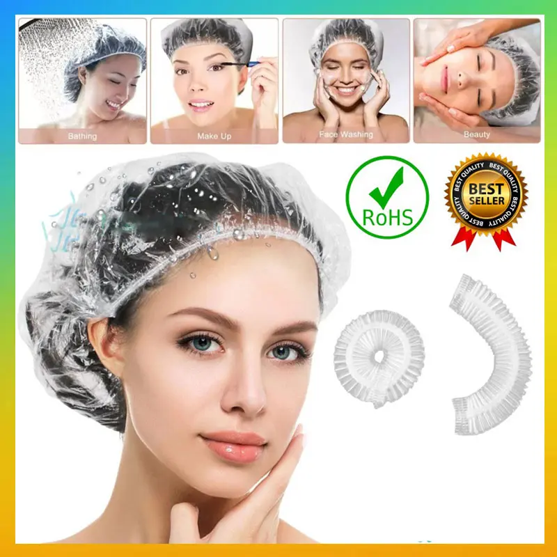 Shower Cap Polos / Plastik Penutup Kepala Topi Mandi Keramas / Pelindung Rambut Helm Ojol / Plastik Serbaguna