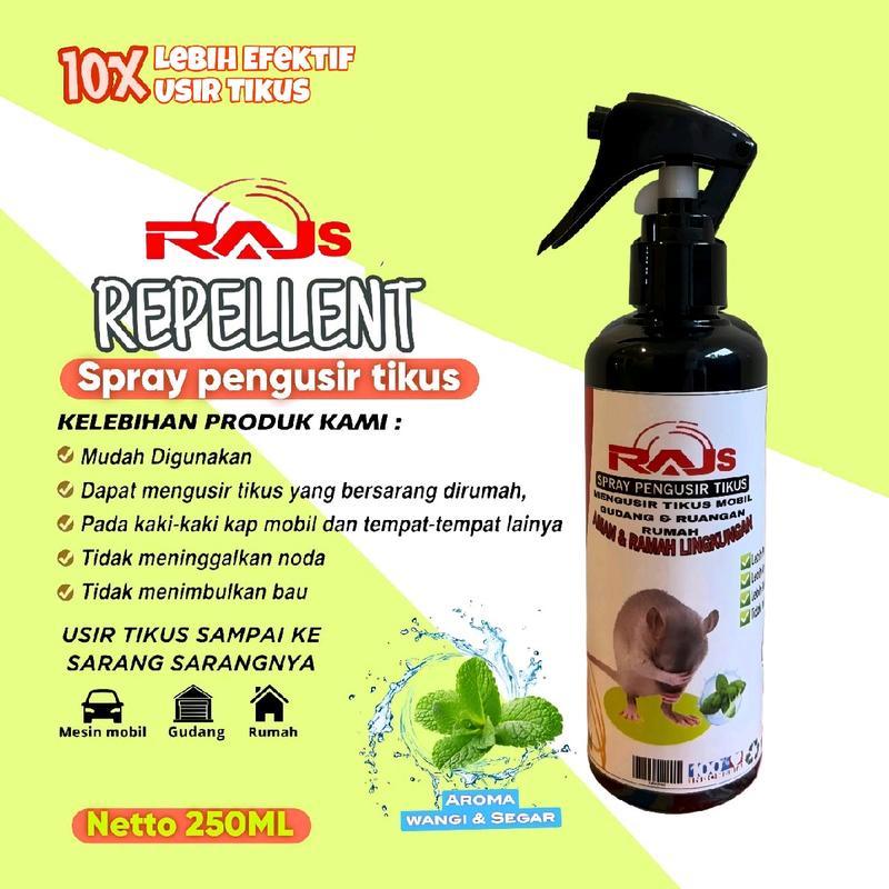 Rajs Spray pengusir tikus ramah lingkungan rajs pengusir tikus atasi tikus di semua ruangan netto 250ml 1