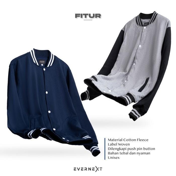 JAKET VARSITY PRIA JAKET COWOK BASEBALL JAKET FLEECE JAKET CASUAL PRIA 4