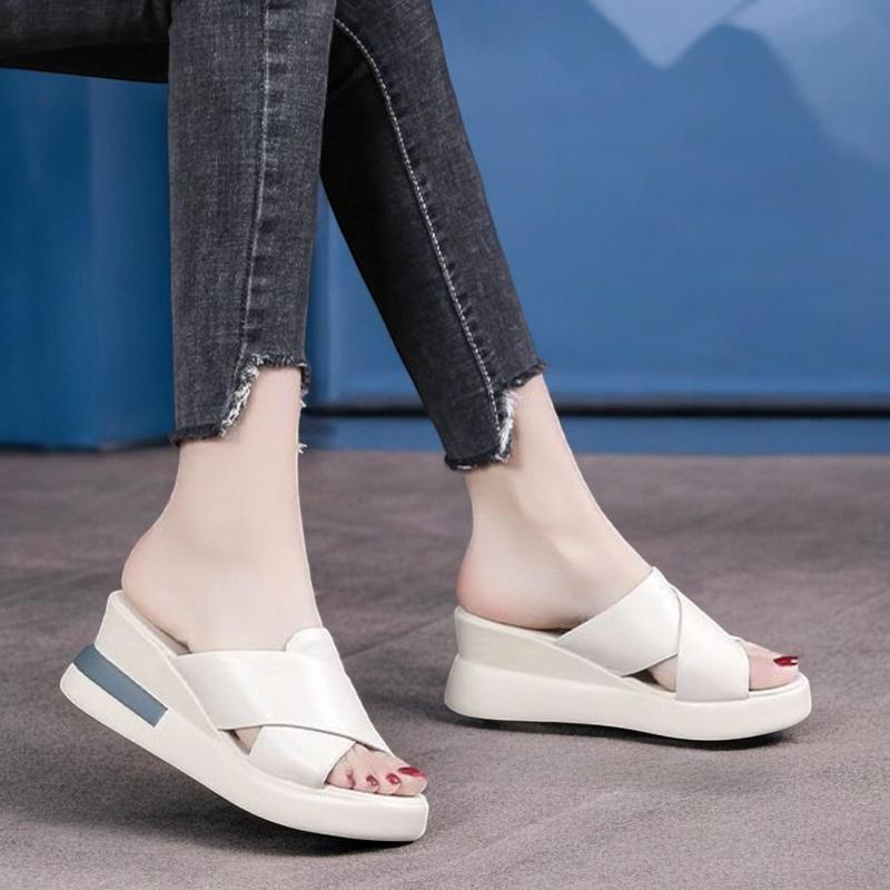 TERLARIS Sandal Wedges Wanita Viral Kekinian 2024 / Sendal Cewek Remaja Dewasa TERMURAH Karet 2