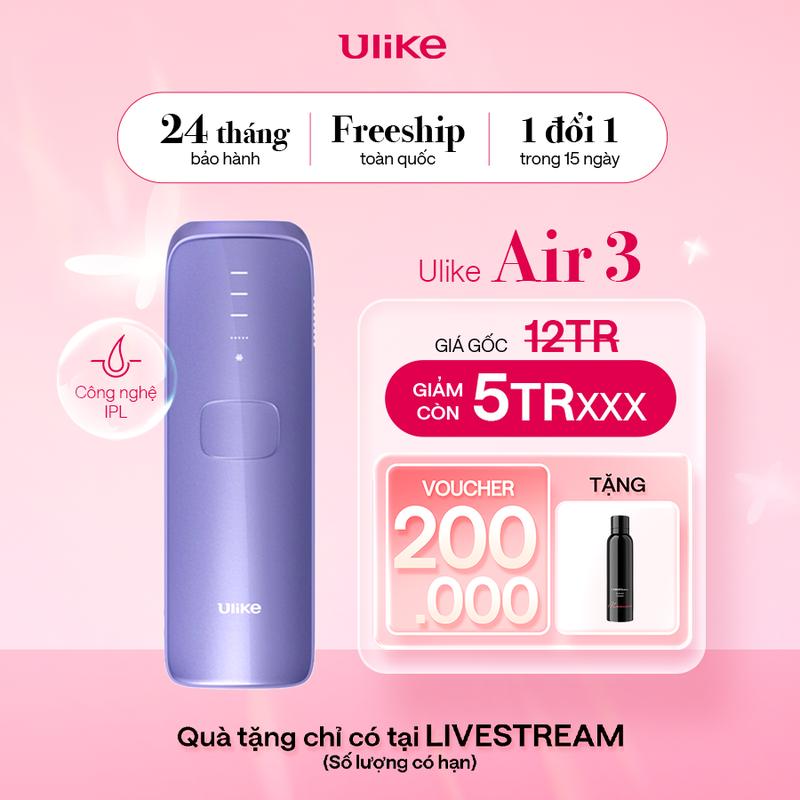 Máy triệt lông Ulike Air 3 công nghệ làm mát Ice Cooling IPL Sapphire Tím