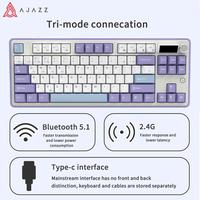 Gambar Ajazz AK870 / AK-870 Tri-Mode Keyboard Gasket Mount With OLED Screen - Purple-No LED, Gift Sw dari TokoTeknoPro Kota Administrasi Jakarta Utara 3 Tokopedia