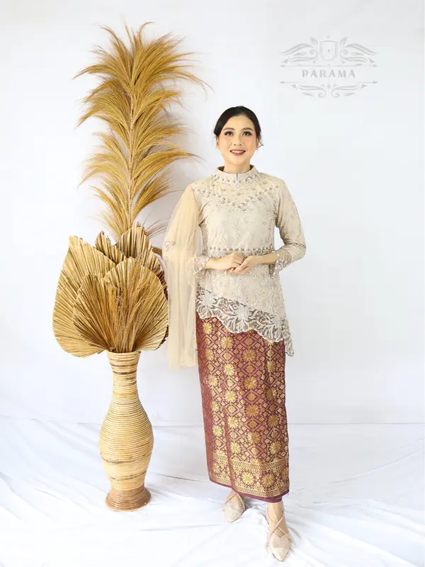 Baju Kebaya Brukat Wanita Bilqis SERONG 001 One Set   Kondangan Payet 4