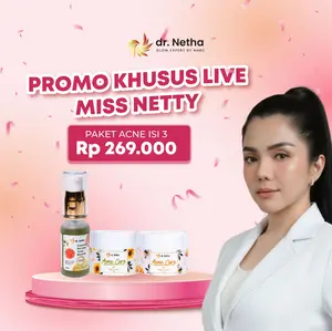 dr. Netha Paket Basic Acne Care - Skincare Jerawat 3in1 Ampuh Kempeskan Jerawat & Bruntusan (Serum + Cream)
