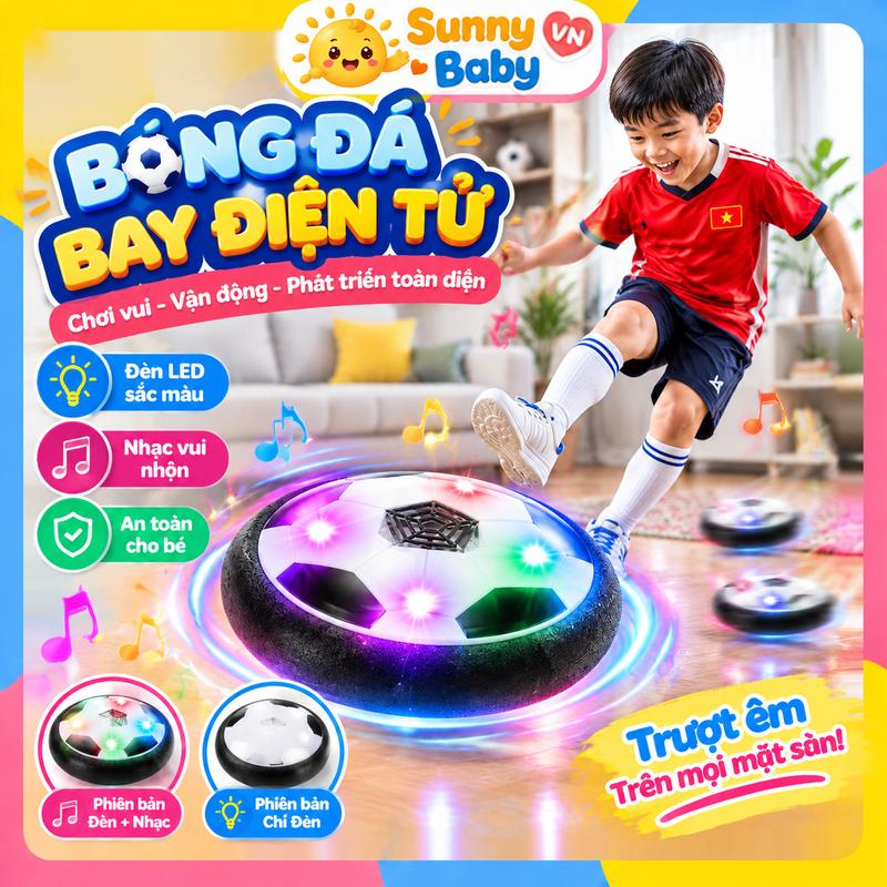 Bóng đá bay (hover), đồ chơi bóng đá cho trẻ em trai, đèn LED nhấp nháy, có nhạc, nhiều màu sắc, quà tặng cho trò chơi thể thao, dùng trong nhà và ngoài trời